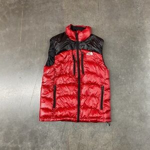 VTG The North Face Summit Series Puffer Vest Red Black Full Zip Men’s XL